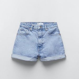 High Waist Jean Mom Shorts Zara